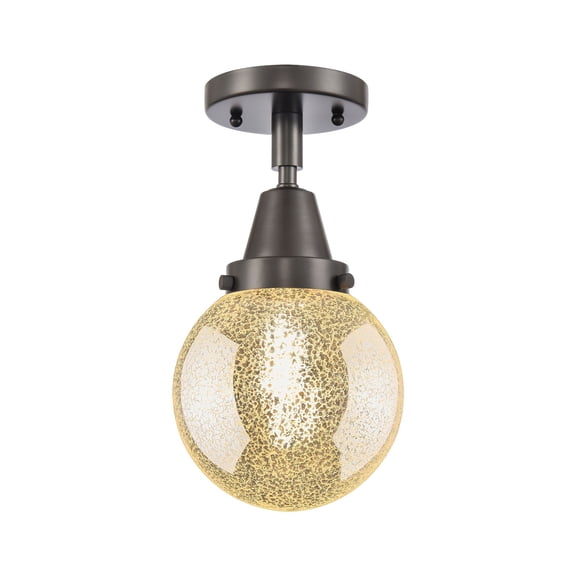 447-1C-OB-G208-6 Innovations Lighting Beacon - 1 Light Flush Mount-10.75 Inch Tall and 6 Inch Wide-Oil Rubbed Bronze Finish-Mercury Glass Color