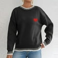 thumbnail image 2 of Byworldtasic Valentine's Day Oversized Sweaters for Women Long Sleeve Crewneck Tops Contrast Chunky Knit Pullover Sweaters, 2 of 7