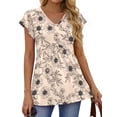thumbnail image 4 of Fantaslook Womens Tops V Neck Short Sleeve Summer Shirts Babydoll Peplum Tops Tunic Dressy Casual Blouses, 4 of 9