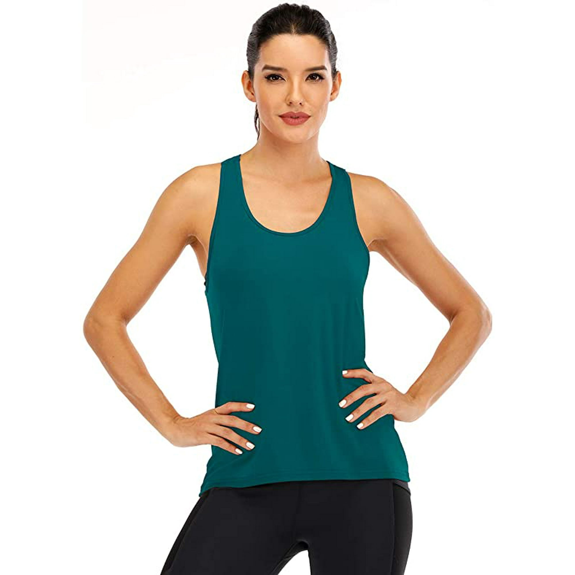 Women's Open Back Racerback Tank Top - Workout Yoga Running Shirts