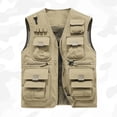 thumbnail image 2 of DIOAZUD Men's Outdoor Fishing Work Safari Vest Mesh Breathable Lightweight Travel Photo Cargo Vest Jacket with Hidden Pockets, 2 of 10