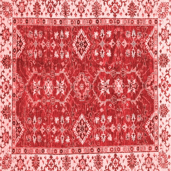 Ahgly Company Indoor Square Oriental Red Traditional Area Rugs, 8' Square