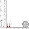 thumbnail image 3 of Gem Stone King 14K Yellow Gold Red Created Ruby and Black Onyx French Wire Dangle Hook Earrings for Women (2.12 Cttw, Gemstone July Birthstone, Heart 6MM, Round 3MM), 3 of 4