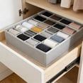 thumbnail image 4 of 24 Cell Foldable Drawer Organizer, Non-Woven Sock and Underwear Storage Box, Grid Divider Storage Container for Socks Ties Belts and Personal Accessories(Beige,32x10cm), 4 of 5