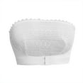 thumbnail image 5 of AJGRHE Women Nylon Spandex BraSeamless Wireless Strapless Lace Push Up Bra for Women Everyday Comfort Support Casual Wear M White, 5 of 5