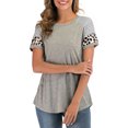 thumbnail image 4 of Women's Yoga Tops Sport Tops Short Sleeve Tee Basic Leopard Tshirt Casual Loose T-Shirt Tops Tee Short Sleeve Tee Basic, 4 of 6