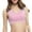 Pink, variant on Women Yoga Workout Bra Seamless Lace Cross Front Side Buckle Lounge Activewear