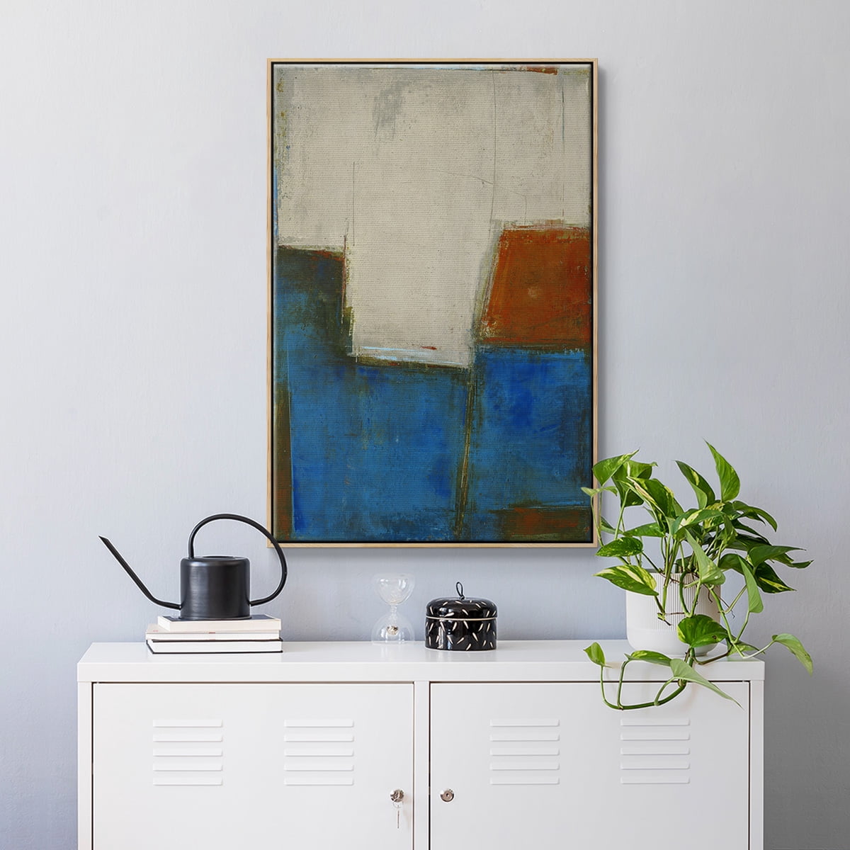 Comple x Thought Framed Premium Gallery Wrapped Canvas - Ready to Hang - 25 x 37 - Natural Wood Floating Frame