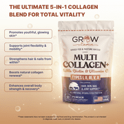 Grow Vitamin Collagen Powder with Biotin & Vitamin C for Hair, Skin, Nails & Joints | Grass-Fed, Unflavored, 41 Servings