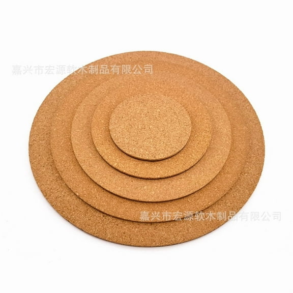 Worgeous WORGEOUS 6pcs Cork Plant Coasters Absorbent Saucer Mats House Cork Trivets for Plants Round Hot Dishes Mat