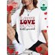 thumbnail image 1 of Valentine'S Day - Love is Everything You Need - Letter Pattern Letter Print Women'S Summer Round Neck Versatile Short Sleeve T-shirt Casual Pure, 1 of 8