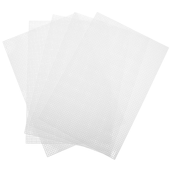 5pcs Diy Cross Stitching Fabric Plastic Mesh Canvas Sheets For Embroidery Projects And Needlework Crafts