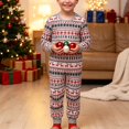 thumbnail image 6 of KICILVS Matching Christmas Pjs for Family Deer Snowflake Print Pajama Set Long Sleeve Round Neck Tops and Pants Holiday Family Sleepwear, 6 of 8