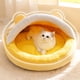 thumbnail image 5 of Casa plegable interior para mascotas, cama suave de perrera con cojín, cueva cálida y acogedora para dormir para perros y gatos pequeños a grandes, fácil de limpiar, multicolor, 45x45x10cm, 5 of 6