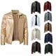 thumbnail image 4 of Ropa de hombre europea y americana, chaqueta de cuero para hombre, adolescente, cuello Vertical, Punk, chaqueta de cuero para motocicleta, 4 of 6