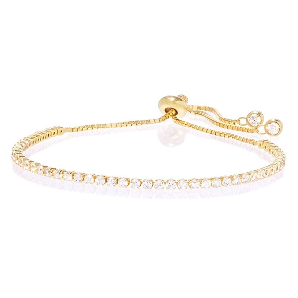 Amy & Annette 14K Gold Tennis Bracelet with Crystals photo 1