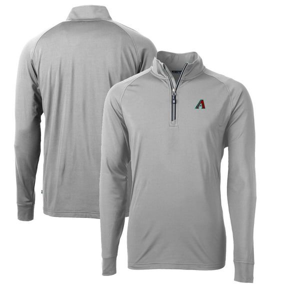 Men's Cutter & Buck  Gray Arizona Diamondbacks Adapt Eco Knit Recycled Quarter-Zip Pullover Top