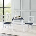 thumbnail image 4 of 42" Round Solid Wood Dual Drop Leaf Table with 2 Chairs in White/Heather Gray, 4 of 6