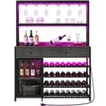 thumbnail image 6 of DWVO 5 Tier Home Bar Unit, 67" Modern Bar Cabinet with RGB LED Light, Wine Rack and Goblet Holder, Wood Bakers Rack Coffee Bar with Drawers, Black Gray, 6 of 6