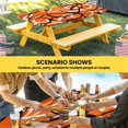 thumbnail image 6 of Orange Geometric Table Cloths for 4 Foot Rectangle Tables, Black White Striped Abstract Lines Art Patio Waterproof Elastic Fitted Tablecloths, Washable Rectangular Table Cover for Camping, 6 of 8