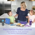 thumbnail image 5 of Bentgo Kids Stainless Steel Leak-Resistant Lunch Box - 3-Compartments with Bonus Silicone Container, Durable, Eco-Friendly, Dishwasher Safe, BPA-Free, Ideal for School, Ages 3+ (Purple), 5 of 9