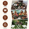 thumbnail image 7 of Black Christmas Round Tablecloth, Fitted Table Cover with Elastic for 55"-60" Round Tables, Xmas Tree Gingerbread Snowman Winter Table Cloth Outdoor Indoor Dinning Party Waterproof Tablecloths, 7 of 7