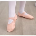 thumbnail image 3 of Stelle Girls Leather Ballet Dance Shoes for Toddler/Little Kid/Big Kid/Boy,Full Sole No-Tie Balletrina Gymnastics Ballet Slippers,Ballet Pink, 3 of 6