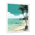 thumbnail image 2 of Designart "Serenity Chair by the Beach Island Relaxation" Coastal Framed Wall Art - Coastal Green Coastal Tropical Living Room Framed Canvas Art, 2 of 6