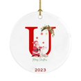 thumbnail image 1 of Adorno Navideño Para Colgar Árbol De Navidad Para Coche Adorno Redondo De Acrílico Papá Noel 26 Letras Decoraciones Decoraciones Para Fiestas Navideñas 1 Unidad, 1 of 5