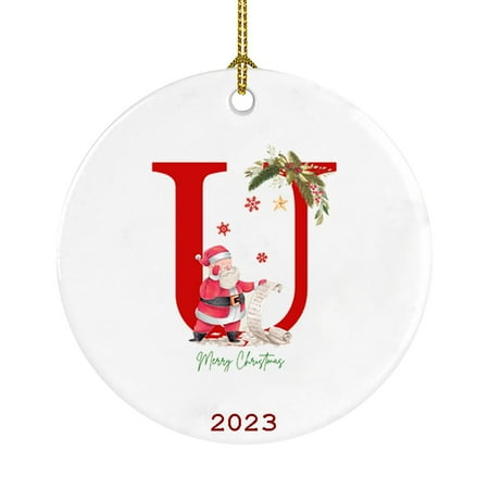 

Christmas Pendant Decoration Christmas Tree Car Round Acrylic Pendant Santa 26 Letter Decorations Christmas Party Decorations 1pc Decorative Easter Eggs for Display Large Flocked Lambs Ear Garland