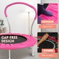 thumbnail image 4 of JOYFULIN 36" Trampoline for Kids, Mini Indoor/Outdoor Toddler Trampoline with Handle, Small Rebounder, Fitness Gift for Baby, Girls, Boys, Pink, 4 of 8