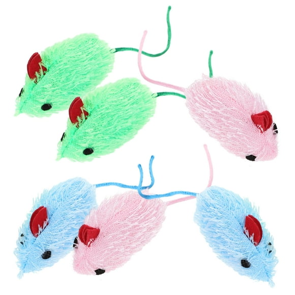 6Pcs Cats Mouse Toys Plush Mouse Toy Cat Teasing Toy Interactive Cat Toy Mice Cat Toy Mouse