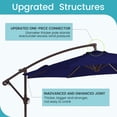 thumbnail image 2 of JUSTLET 10ft Heavy Duty Patio Hanging Offset Cantilever Patio Umbrella W/ Base Included, Navy Blue, 2 of 12