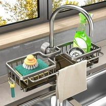 304 Stainless Steel Sponge Holder for Kitchen Sink, Kitchen Sink Organizer ,Sponges Soap Dispenserand Storage Essentials.