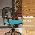 thumbnail image 6 of 9-Piece Patio Dining Set, Outdoor Patio Table and Chair Set of 84” oval Cast Aluminum Dining Table with Umbrella Hole, 8 Patio Dining Swivel Chairs Padded, Patio Funiture Set, Blue, 6 of 8
