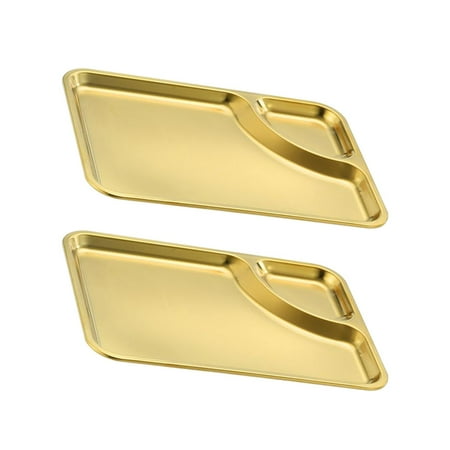 

Frcolor 2pcs Stainless Steel Food Plate Food Sauce Separate Plate Dipping Sauce Plates