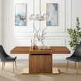 thumbnail image 1 of Modway Vector Expandable Modern Wood Dining Table in Walnut/Gold, 1 of 11