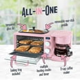 thumbnail image 4 of Breakfast Station Nostalgia 3 en 1, estilo retro, con cafetera, color rosa, 4 of 9