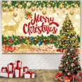 thumbnail image 2 of Fondo navideño con patrón de muñeco de nieve y Papá Noel, pancarta de casa de jengibre, decoraciones navideñas para el hogar, Año Nuevo 2024 2025, 2 of 5