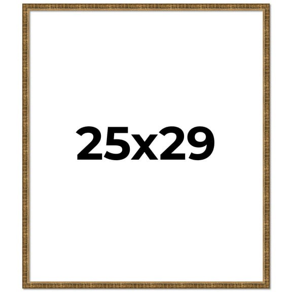25x29 Frame Gold Solid Wood Picture Frame - Complete Modern Photo Frame Includes UV Acrylic
