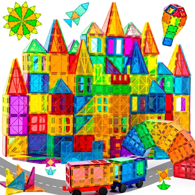 Cossy Juego De 120 Piezas De Bloques De Construcción Magnéticos 3D, Juguetes Educativos De Construcción Para Niños De Más De 3 Años Con Imanes Más Fuertes, Remaches, Fijados, Educativos, Recreativos,