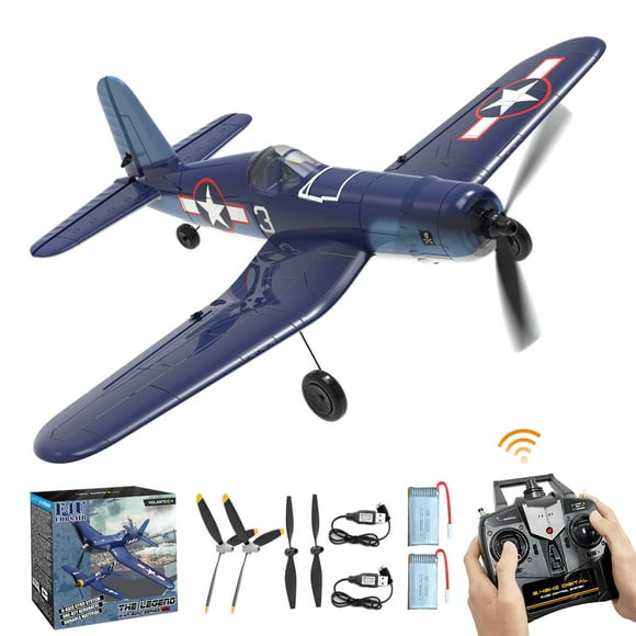 RCkuler RC Planes for Adults, 4 Channel RTF F4U Corsair RC Airplanes Fighters with 6-Axis Gyro, 3 Flight Modes and One-Key Aerobatic Function, Suitable for Outdoor Activity