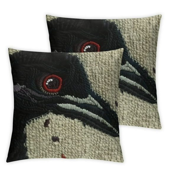 nygtbtfer Artist-Designed Loon Hand-Hooked Wool Decorative Petite Throw Pillow - Wildlife Pillow for Couches & Beds - Easy Care Low Maintenance - Nature & Wilderness Bird Pillow White