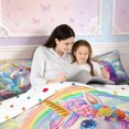 thumbnail image 4 of meiyoeat Magical Floral Unicorn Twin Comforter Sets 2pcs,Kawaii Rainbow Rabbit Bedding Set,Reversible,1 Comforter and 1 Pillowcase, 4 of 6