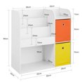 thumbnail image 3 of SoBuy KMB37-W, Children Kids Bookcase Book Shelf Storage Display Rack Organizer Holder with Fabric Drawers, 3 of 7