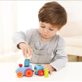 thumbnail image 2 of Juguetes para niños pequeños, juguete de madera para niñas y niños, juego de tren de madera, bloques de juguete para aprender a caminar, juego de apilamiento Namotu CQ575, 2 of 5