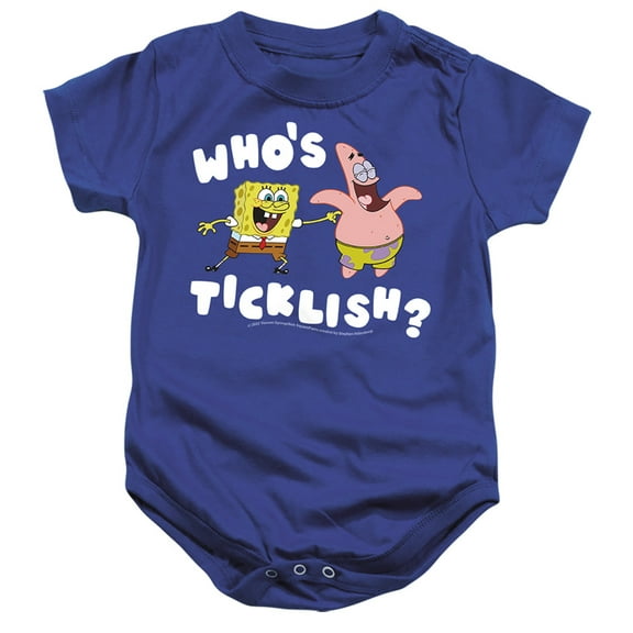 Spongebob Who's Ticklish Unisex Infant Snap Suit for Baby (18 Months) Royal Blue