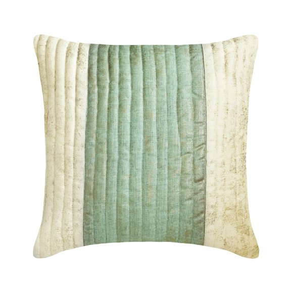 The HomeCentric Decorative Pillow Sham, Blue & White Pack of 2, 26x26 inch (65x65 cm) Euro Shams, Velvet Quilted, Striped & Foil Euro Shams For Couch, Striped Modern Style Easter - Foil Divisions