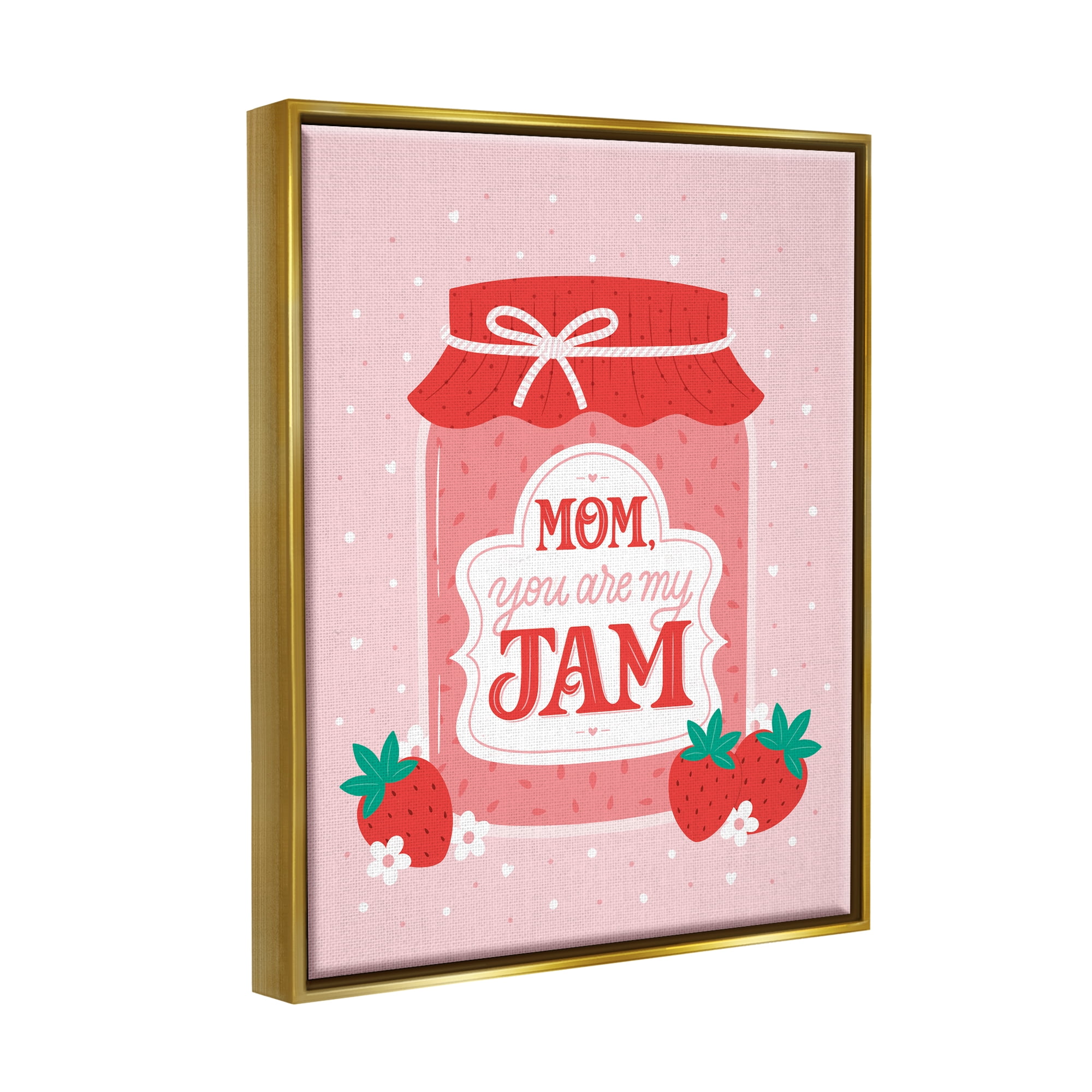 Stupell Industries Mom You Are My Jam Phrase Holiday Painting Gold Floater Framed Art Print Wall Art