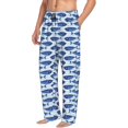 thumbnail image 3 of Mens Pajama Pants - Soft Sleep & Lounge Pants for Men, Blue Fish Cuteness Casual PJ Bottoms Pants with Pockets, 3 of 5